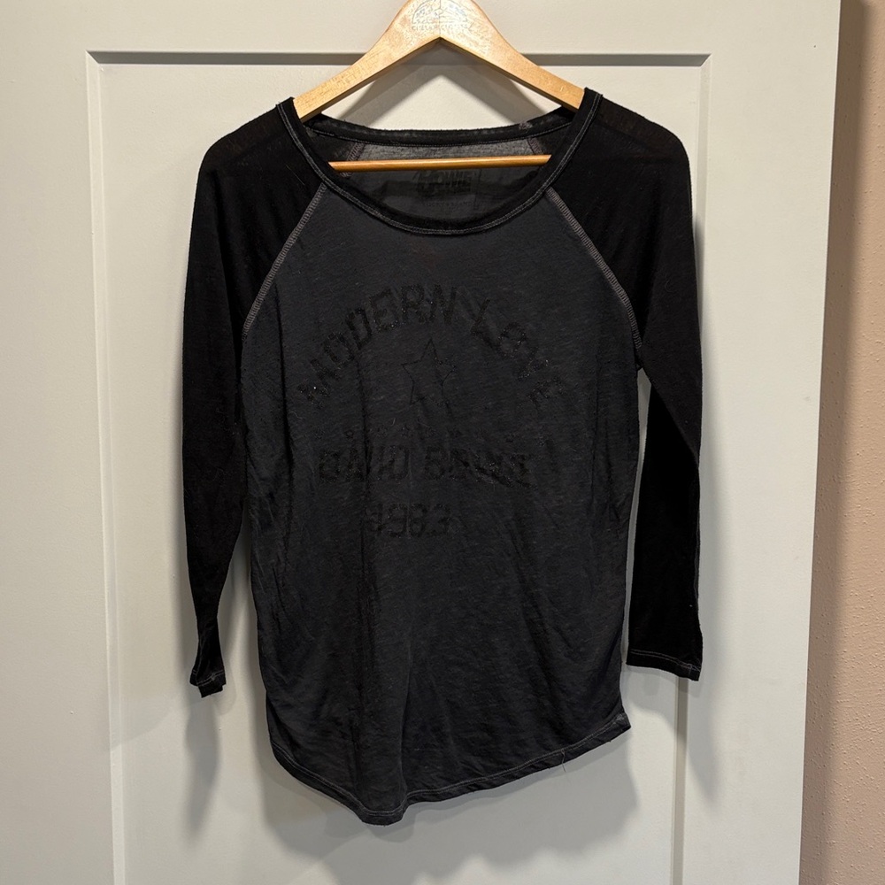 Lucky Brand Black Long Sleeve David Bowie Tee